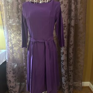 Retro Purple Dress - 3/4 Sleeve